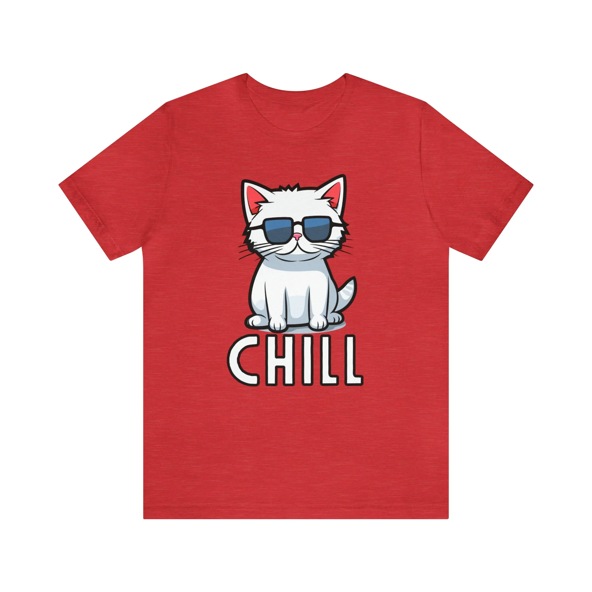 Cool Cat T-Shirt | White Kitten with Sunglasses Tee |  Bella Canvas 3001 Unisex |  Love my Cat Short Sleeve Tshirt