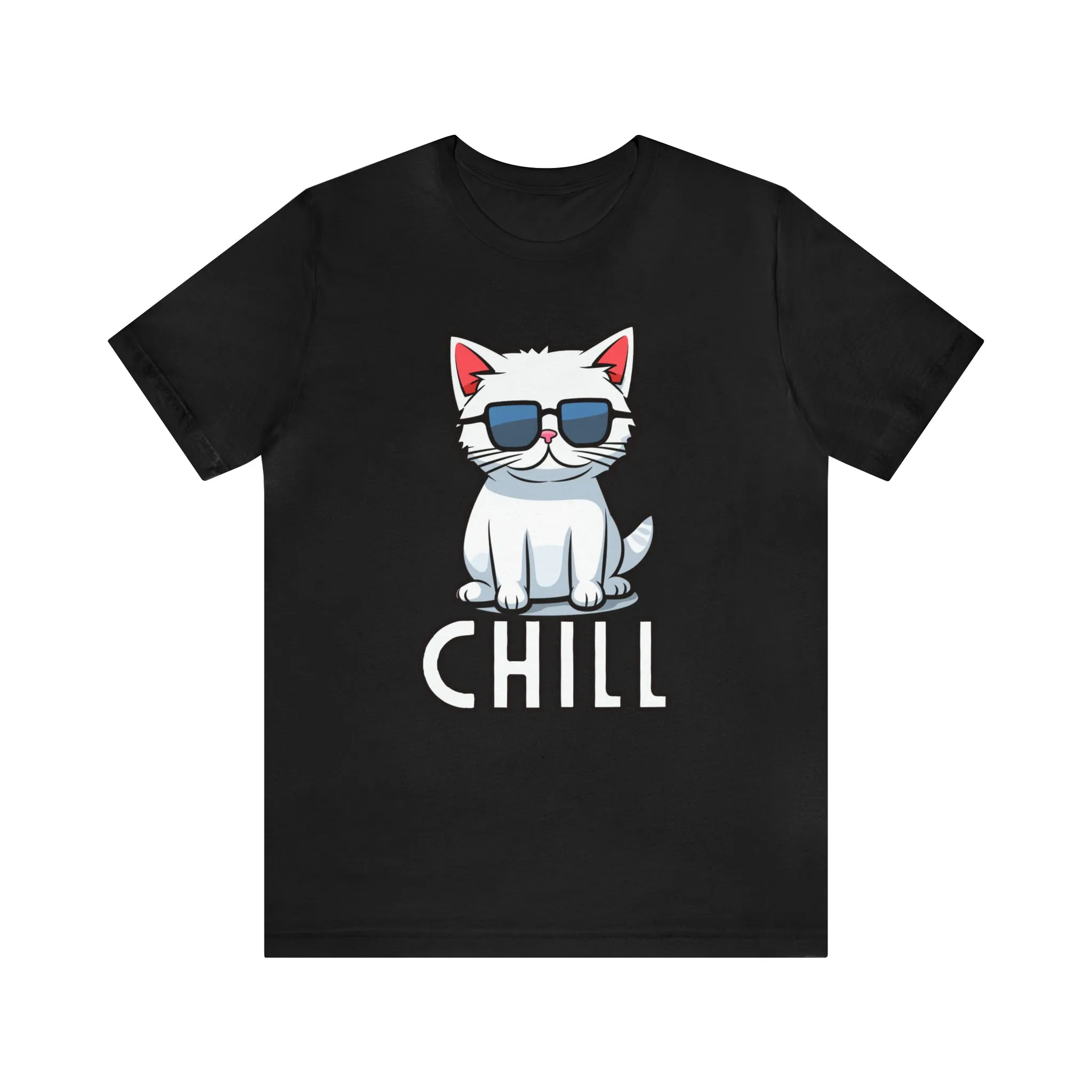 Cool Cat T-Shirt | White Kitten with Sunglasses Tee |  Bella Canvas 3001 Unisex |  Love my Cat Short Sleeve Tshirt