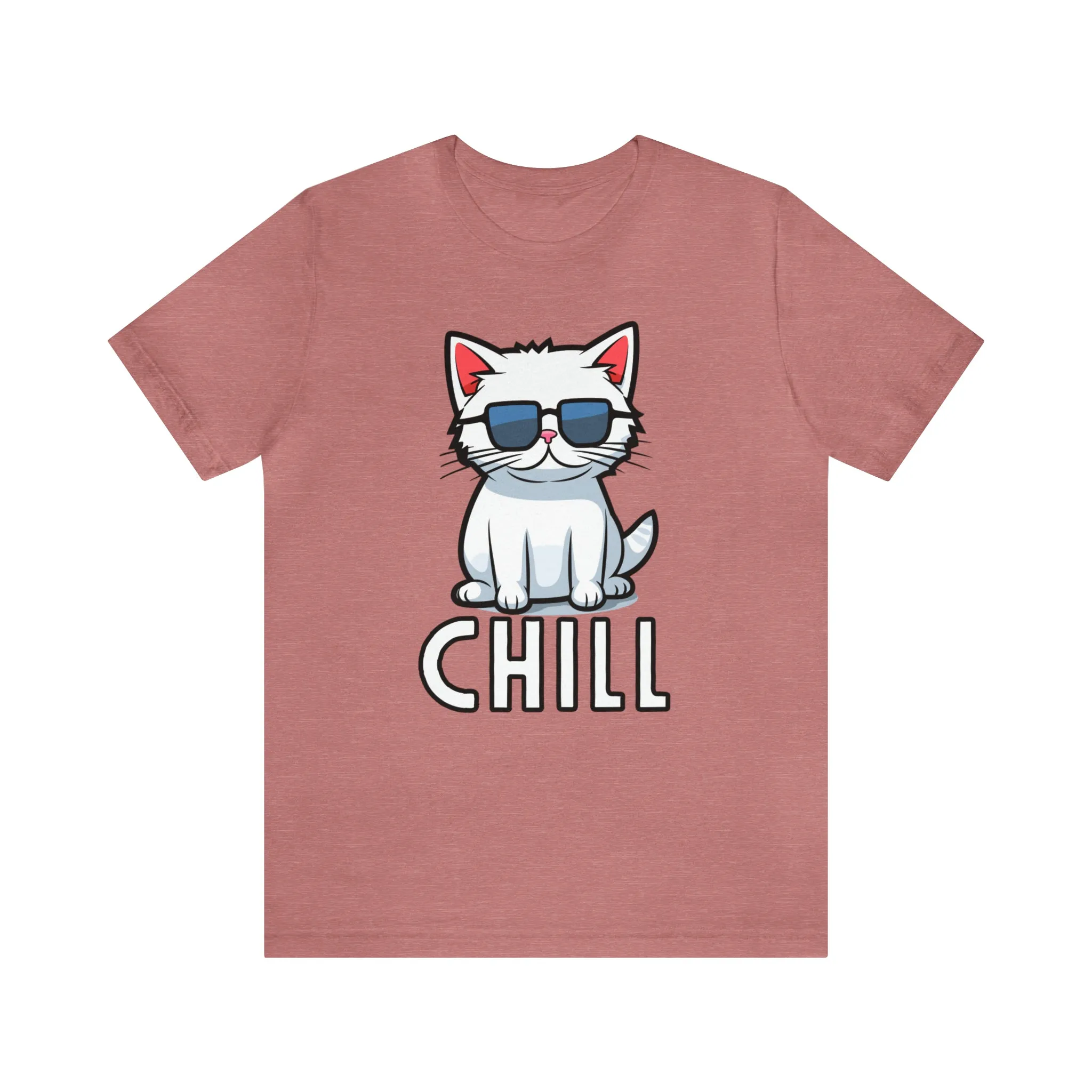 Cool Cat T-Shirt | White Kitten with Sunglasses Tee |  Bella Canvas 3001 Unisex |  Love my Cat Short Sleeve Tshirt