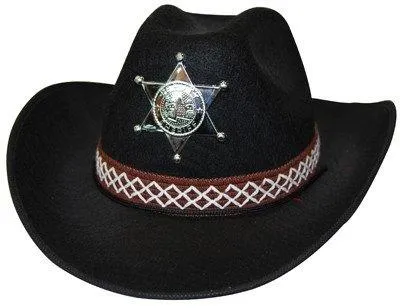 Cowboy Hat With Sheriff Star Western Costume Accessory