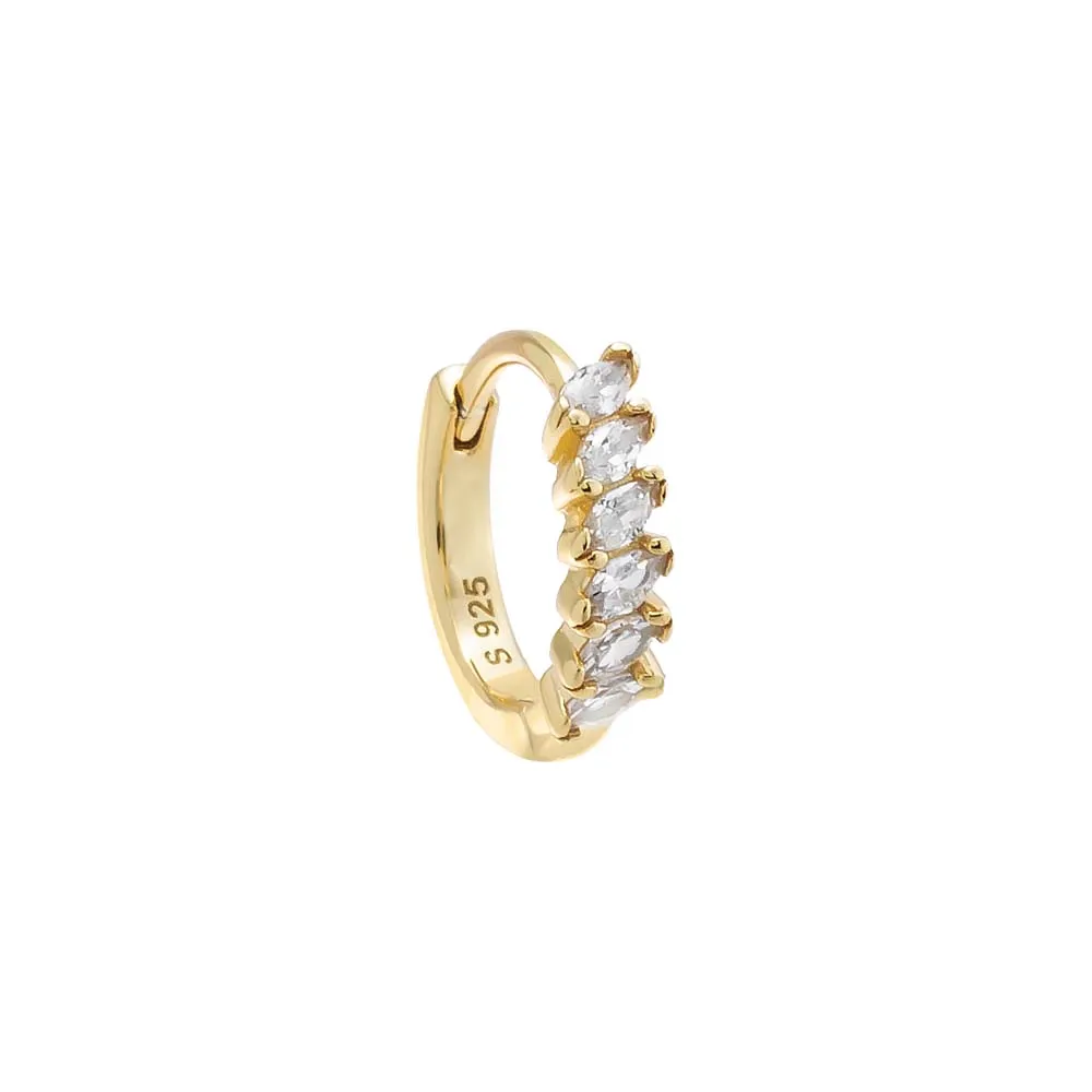 CZ Multi Marquise Huggie Earring