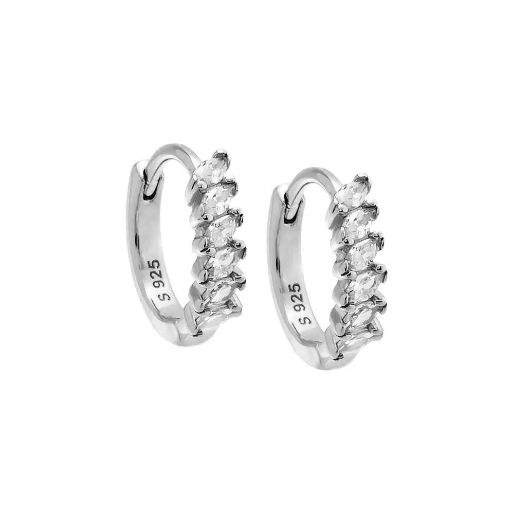 CZ Multi Marquise Huggie Earring
