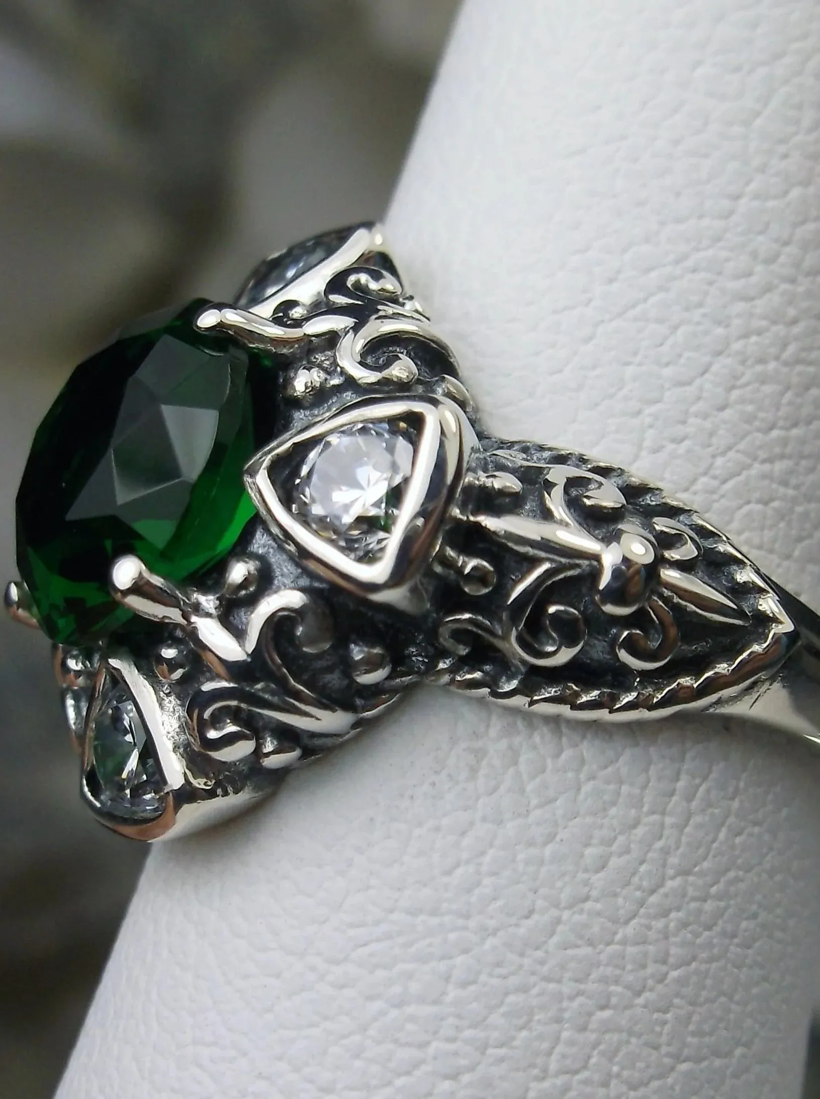 D138, 5-Gem Art Deco Ring, Vintage Revival Jewelry #D138
