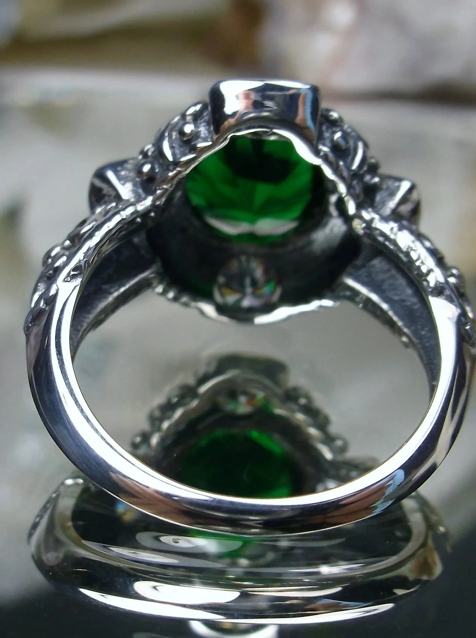 D138, 5-Gem Art Deco Ring, Vintage Revival Jewelry #D138