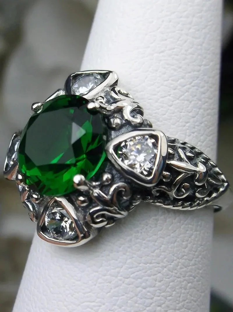 D138, 5-Gem Art Deco Ring, Vintage Revival Jewelry #D138
