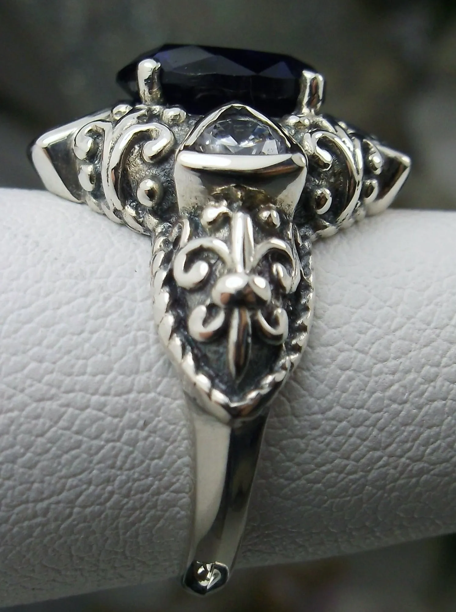 D138, 5-Gem Art Deco Ring, Vintage Revival Jewelry #D138