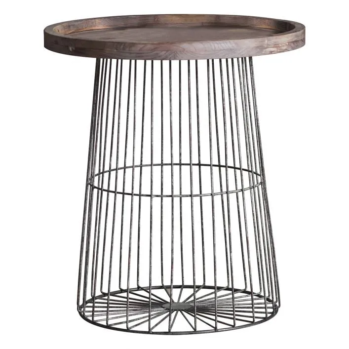 DECIMA Wood & Wire Side Table