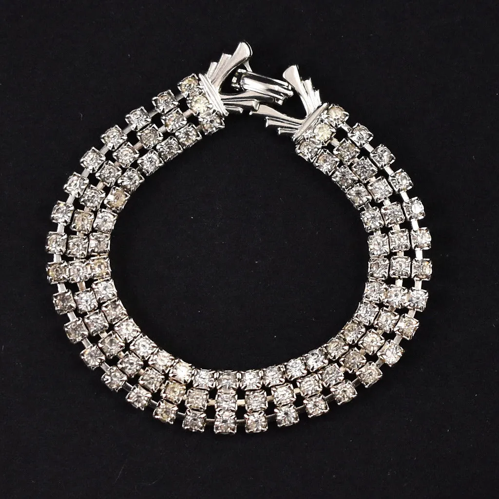 Deco Clasp Rhinestone Bracelet