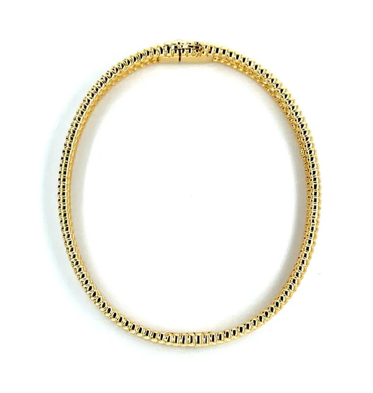 Diamond and 18k Yellow Gold Bangle Bracelet