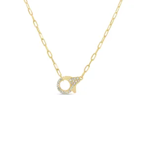 Diamond Lobster Clasp Paperclip Necklace