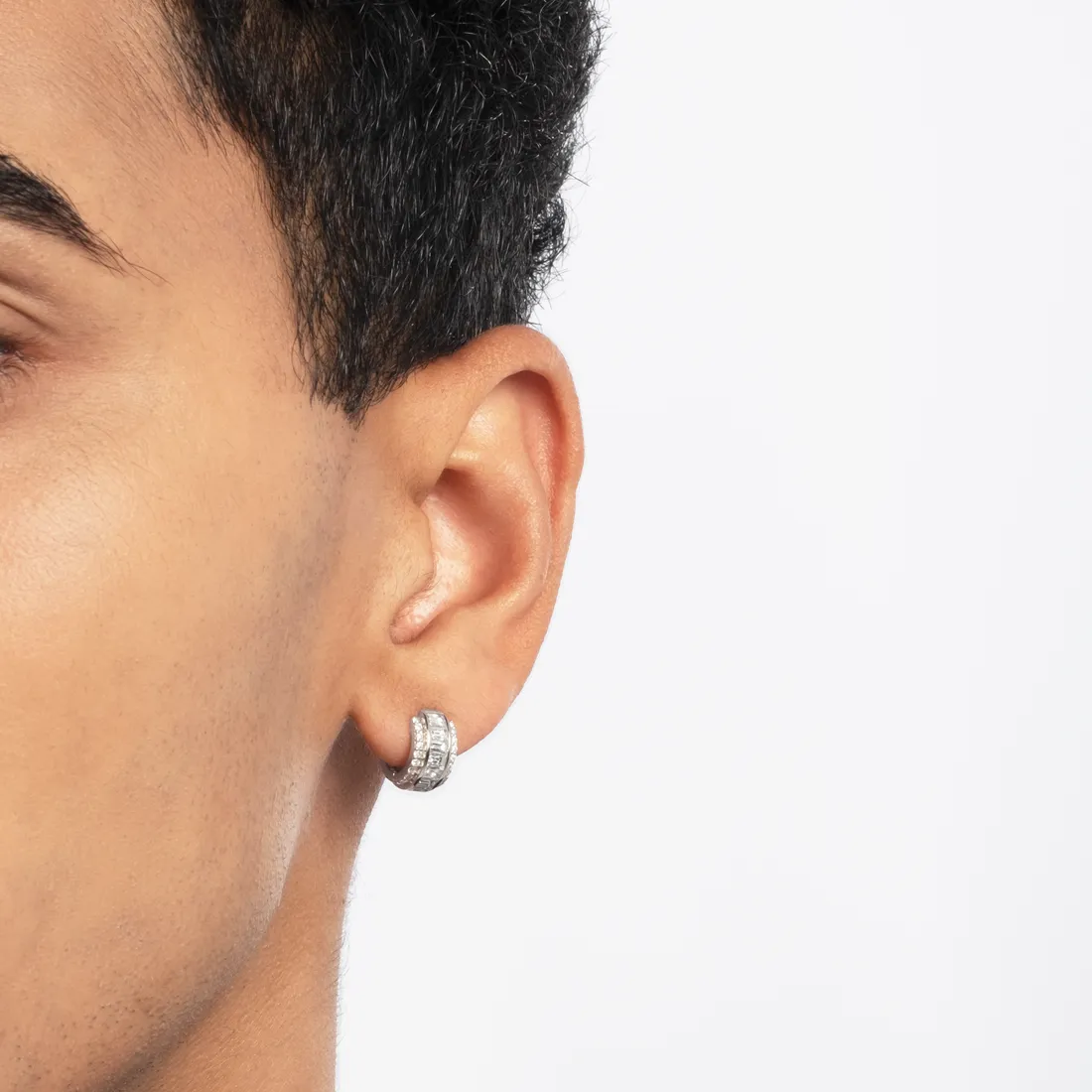 DNA DIAMOND EARRINGS IN 18CT WHITE GOLD