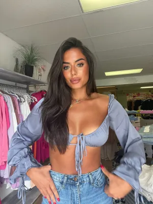 Dusty Blue Crop Top