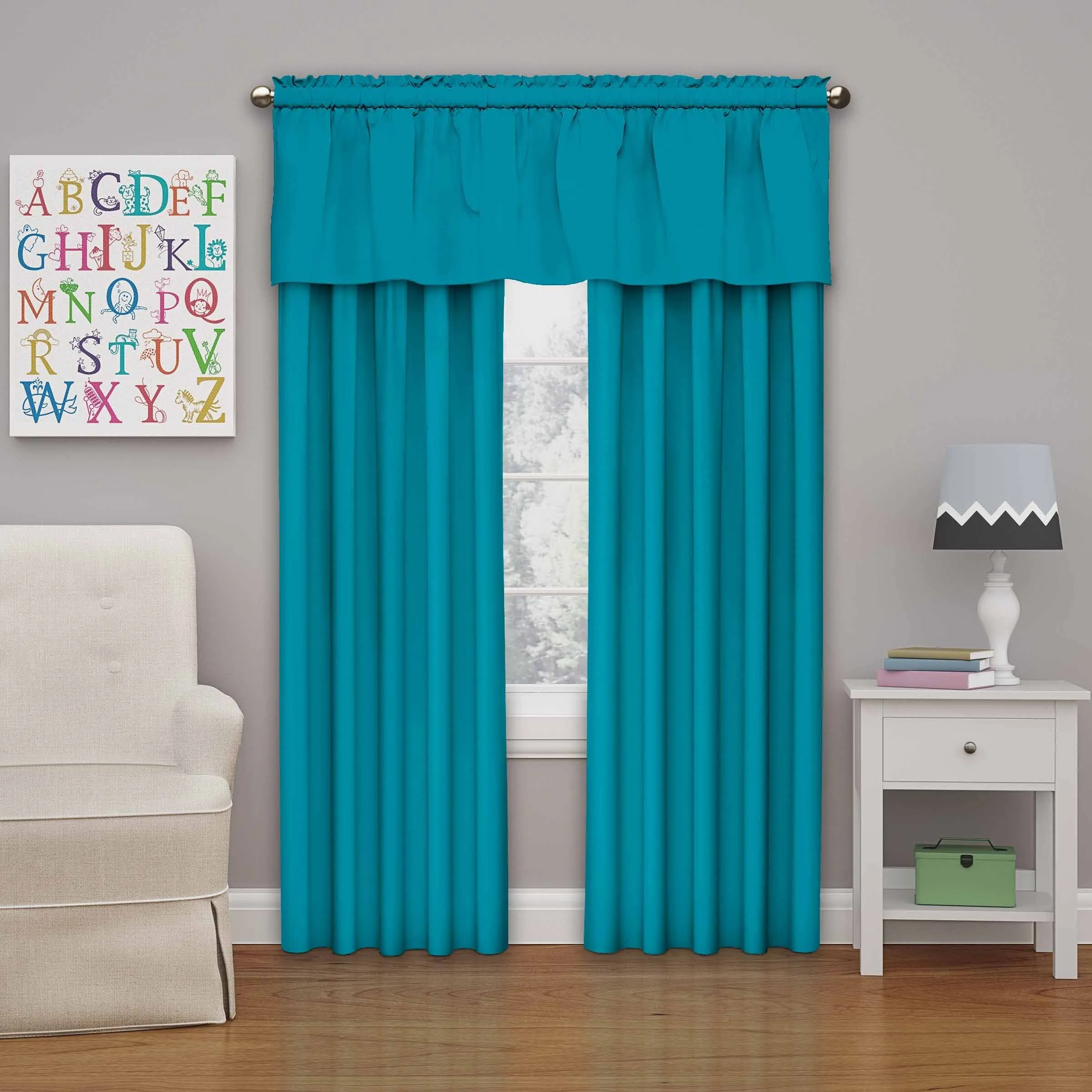 Eclipse Microfiber Valance Curtain Windows Solid Rod Pocket