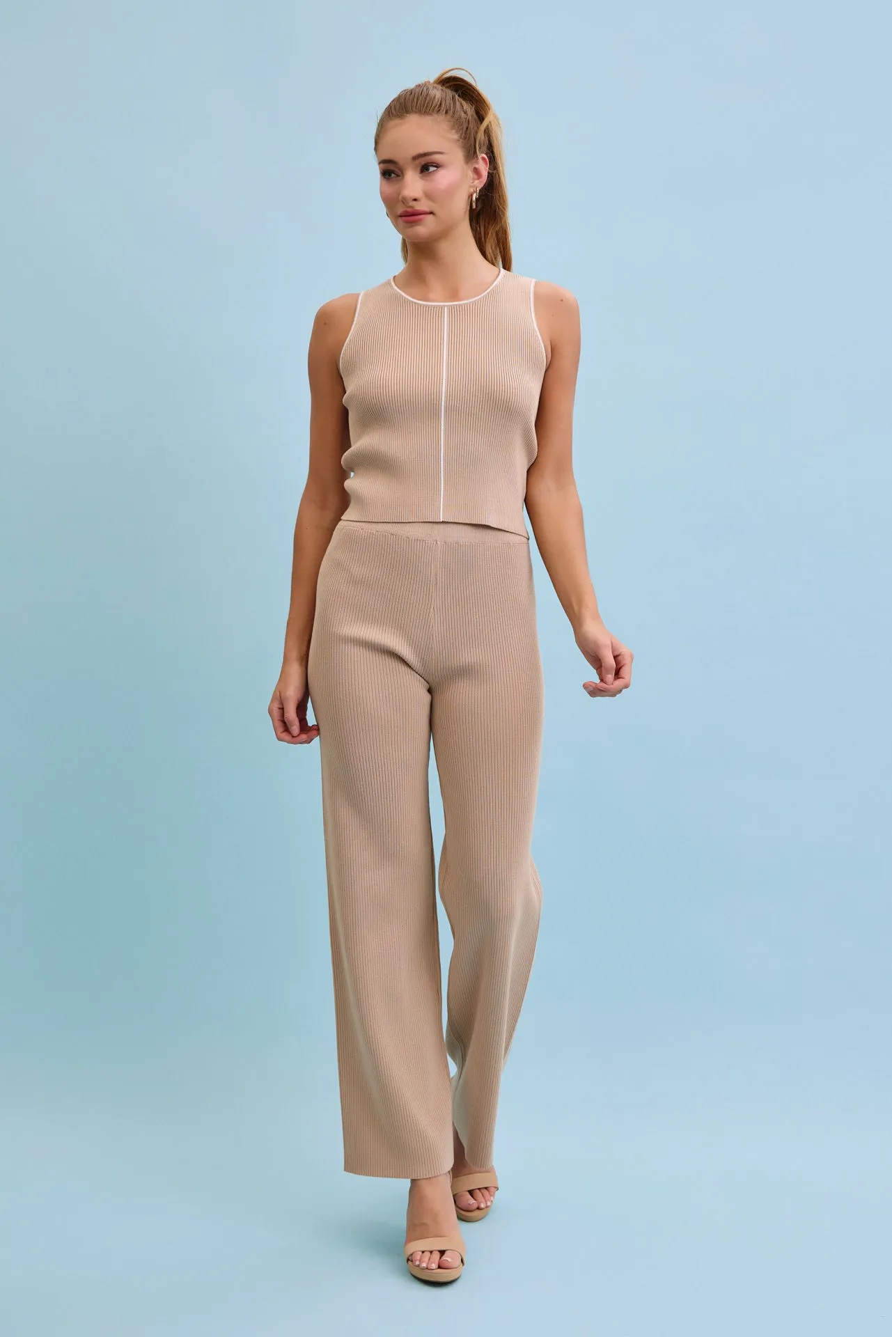 Effortless Styling Knit Sleeveless Top & Pants Set