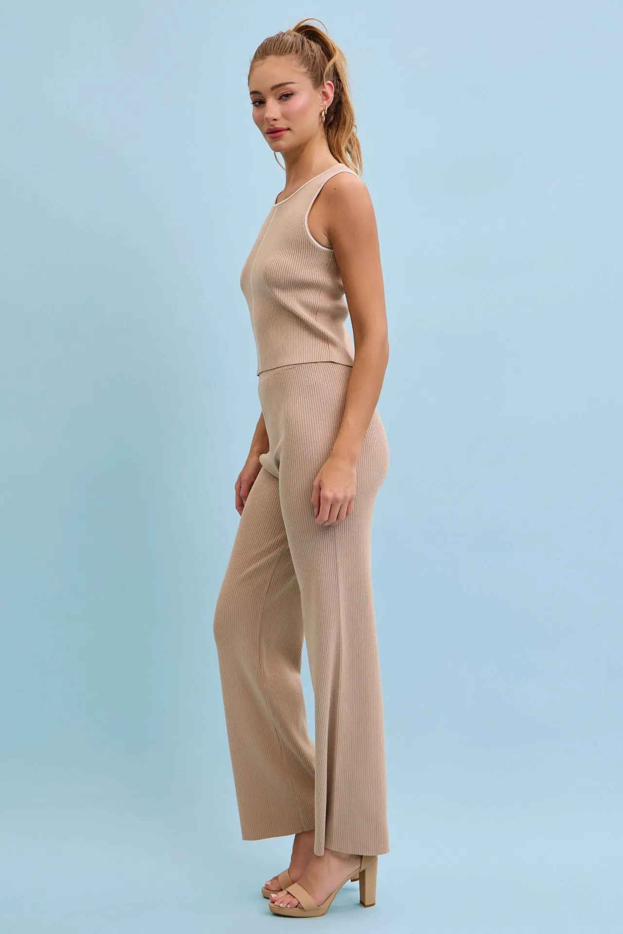 Effortless Styling Knit Sleeveless Top & Pants Set