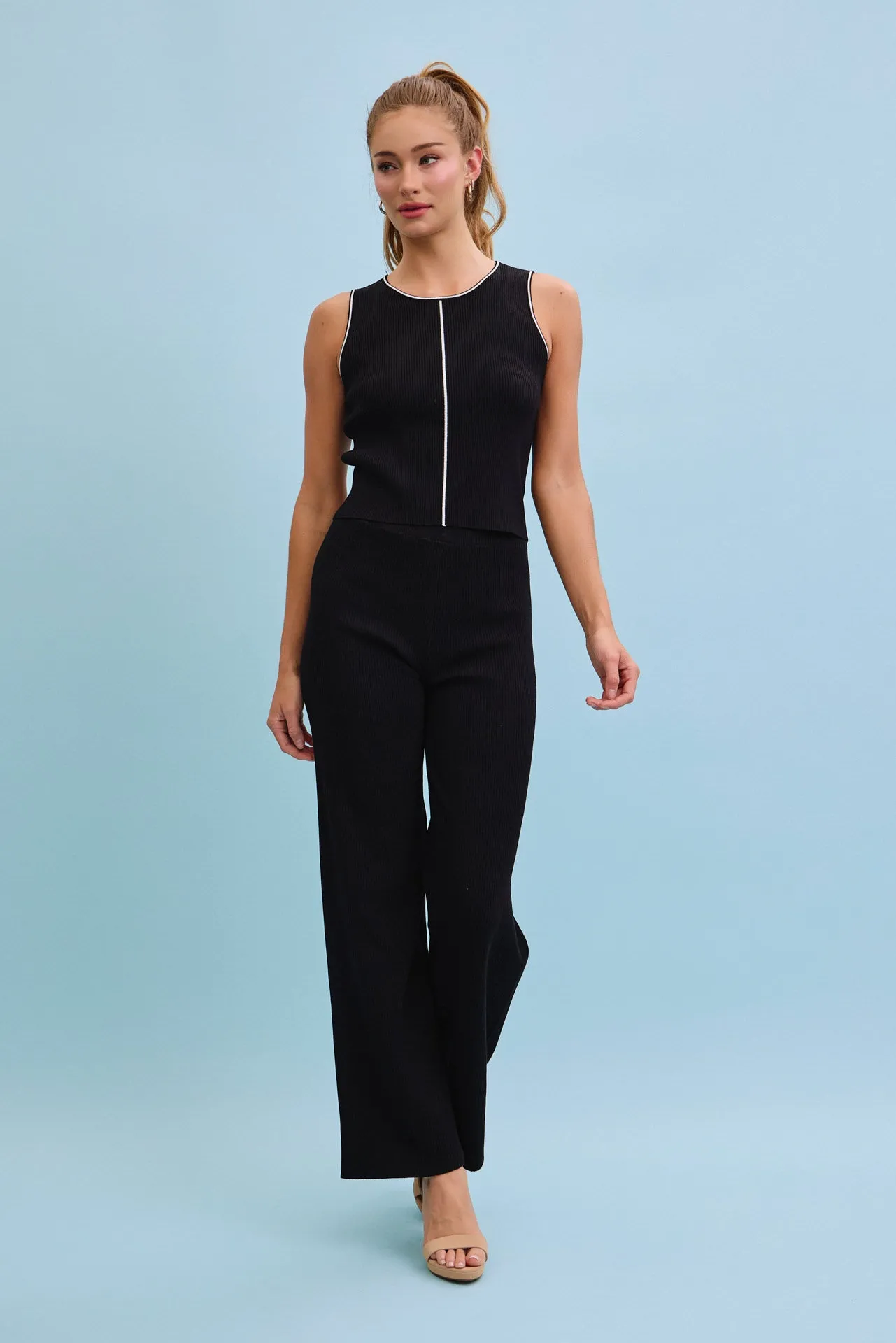 Effortless Styling Knit Sleeveless Top & Pants Set