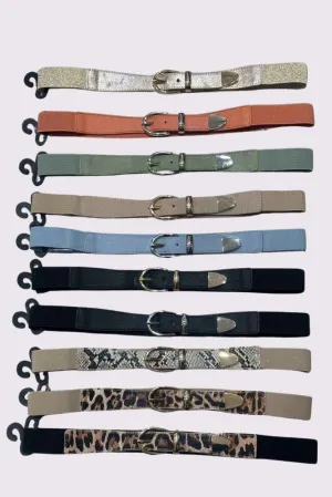 Elasticated Thin Buckle Belt