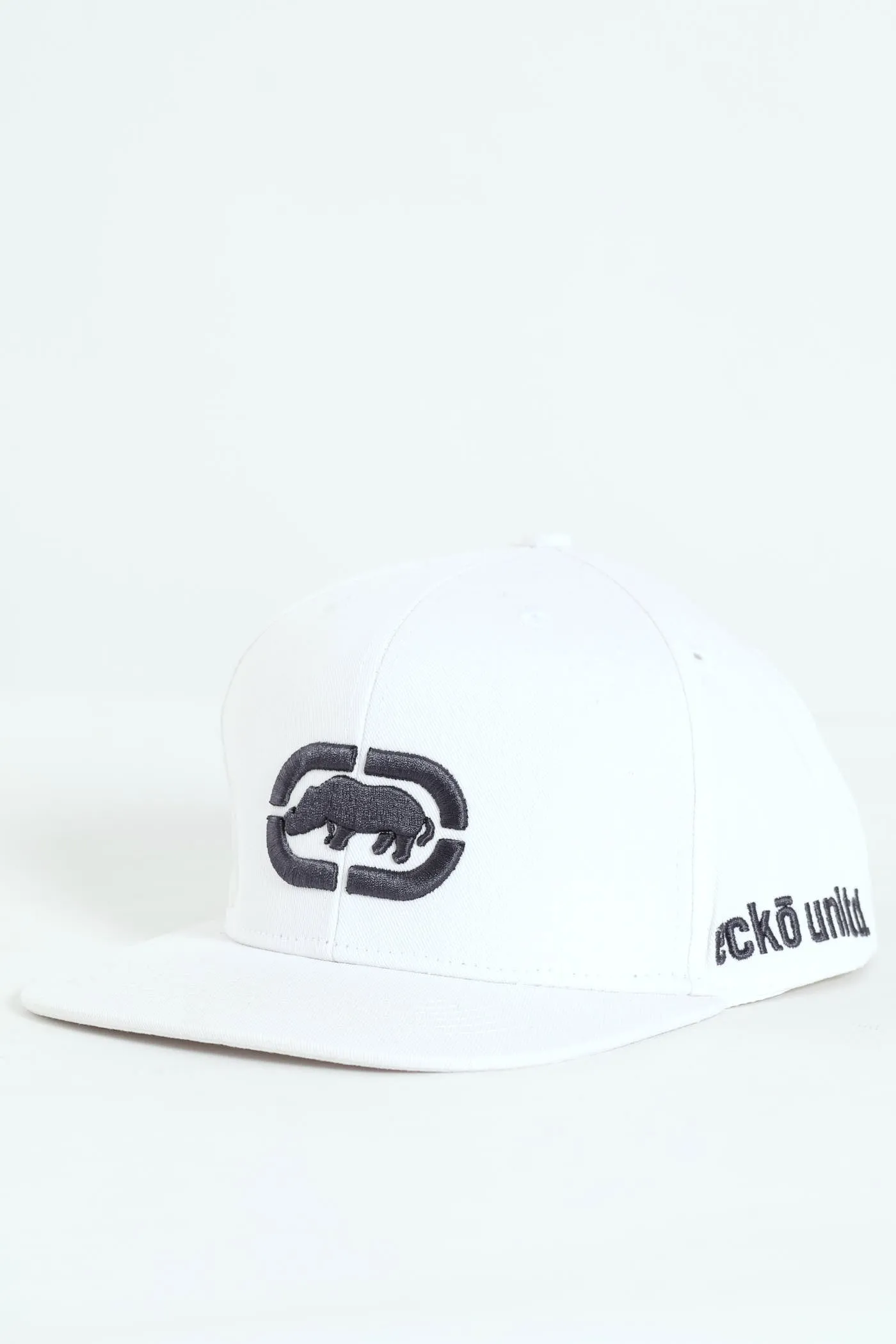 Embroidered Flat Cap - White