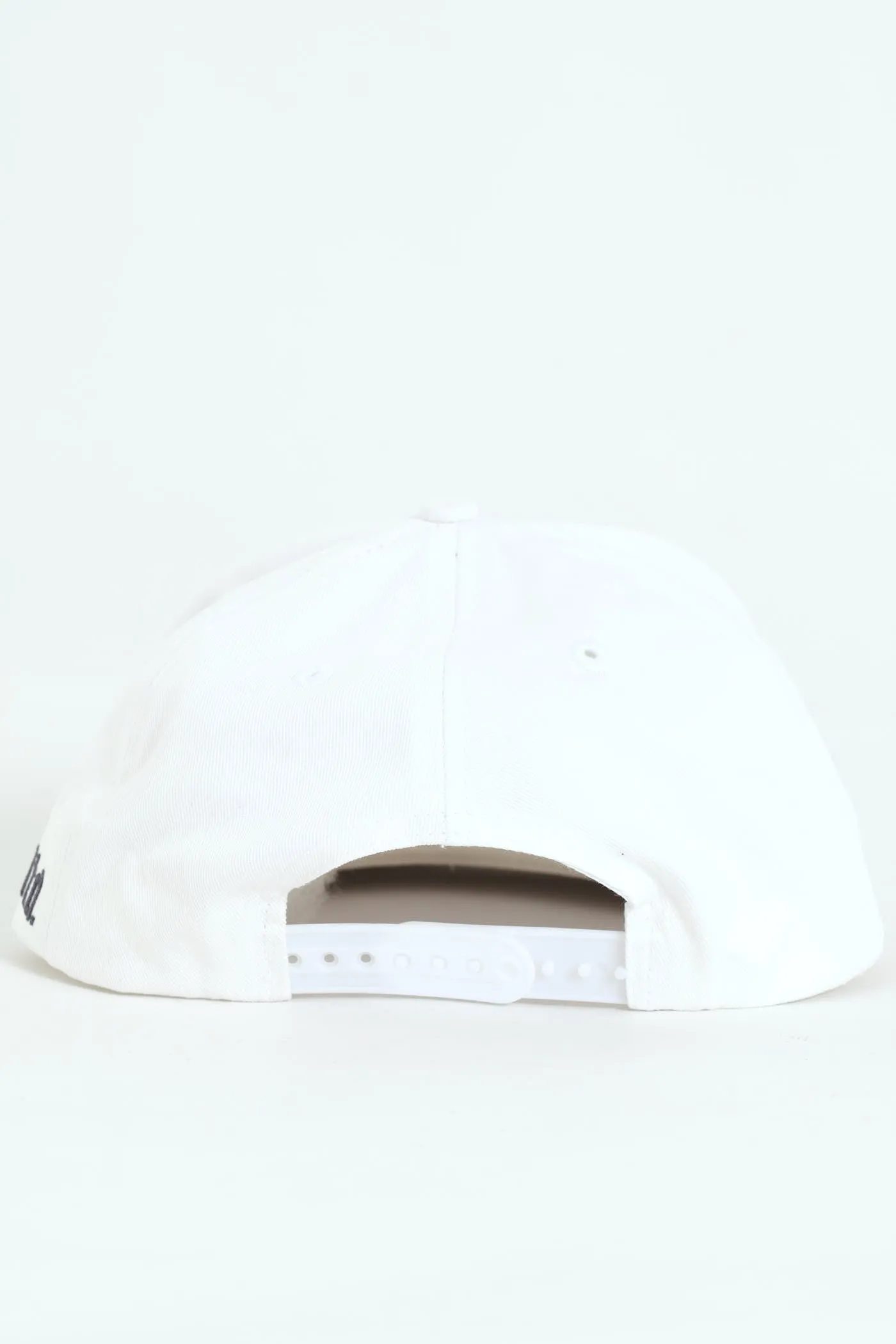 Embroidered Flat Cap - White
