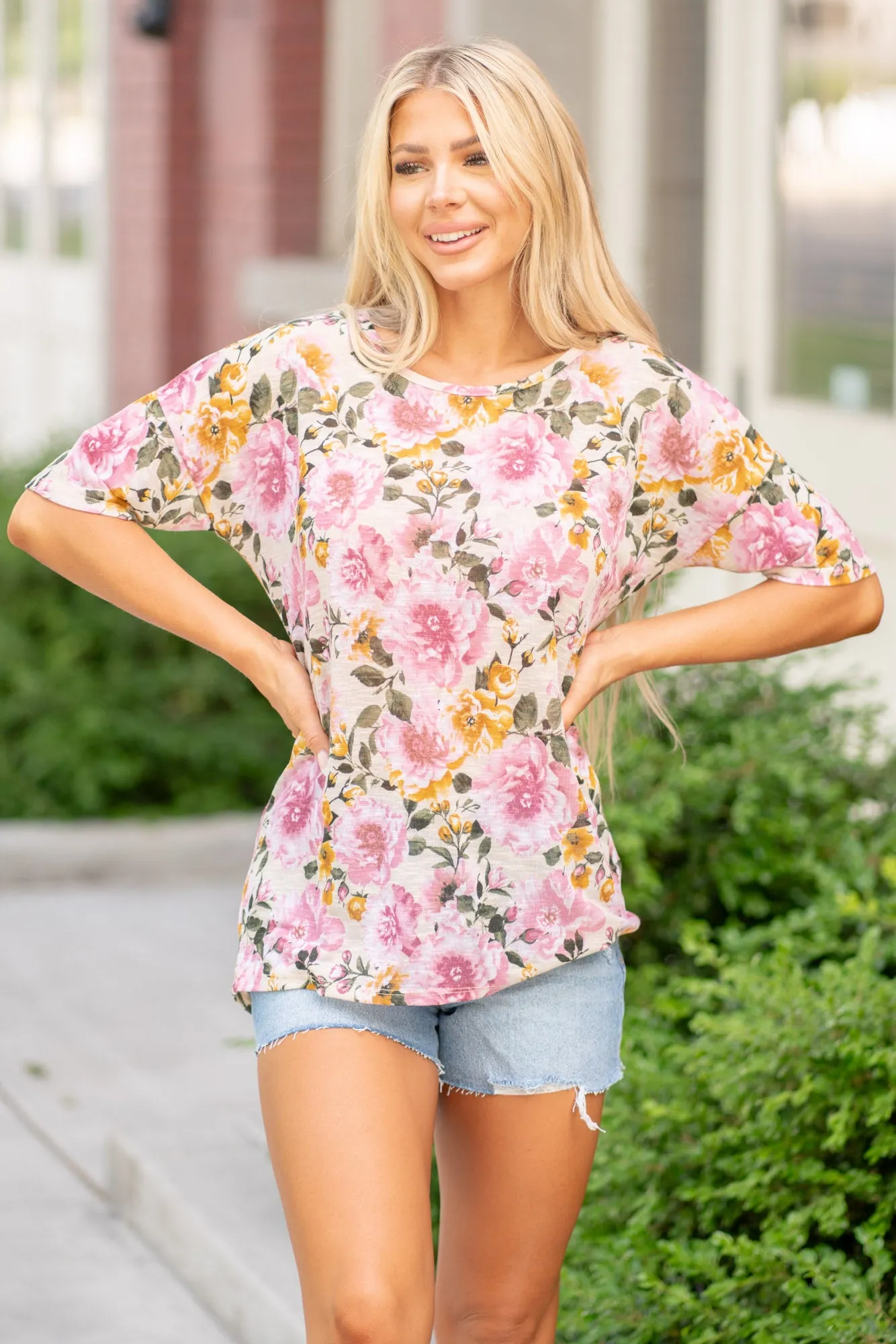 Floral Round Neck T-Shirt