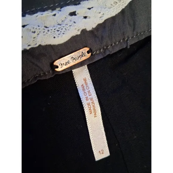 Free People Embroidered Shorts Fringe Hem Festival Bohemian Brown Size 12 Lg
