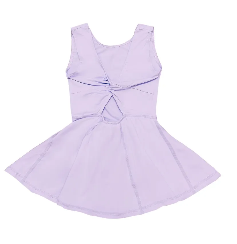 Girls Purple Twist Back Dress