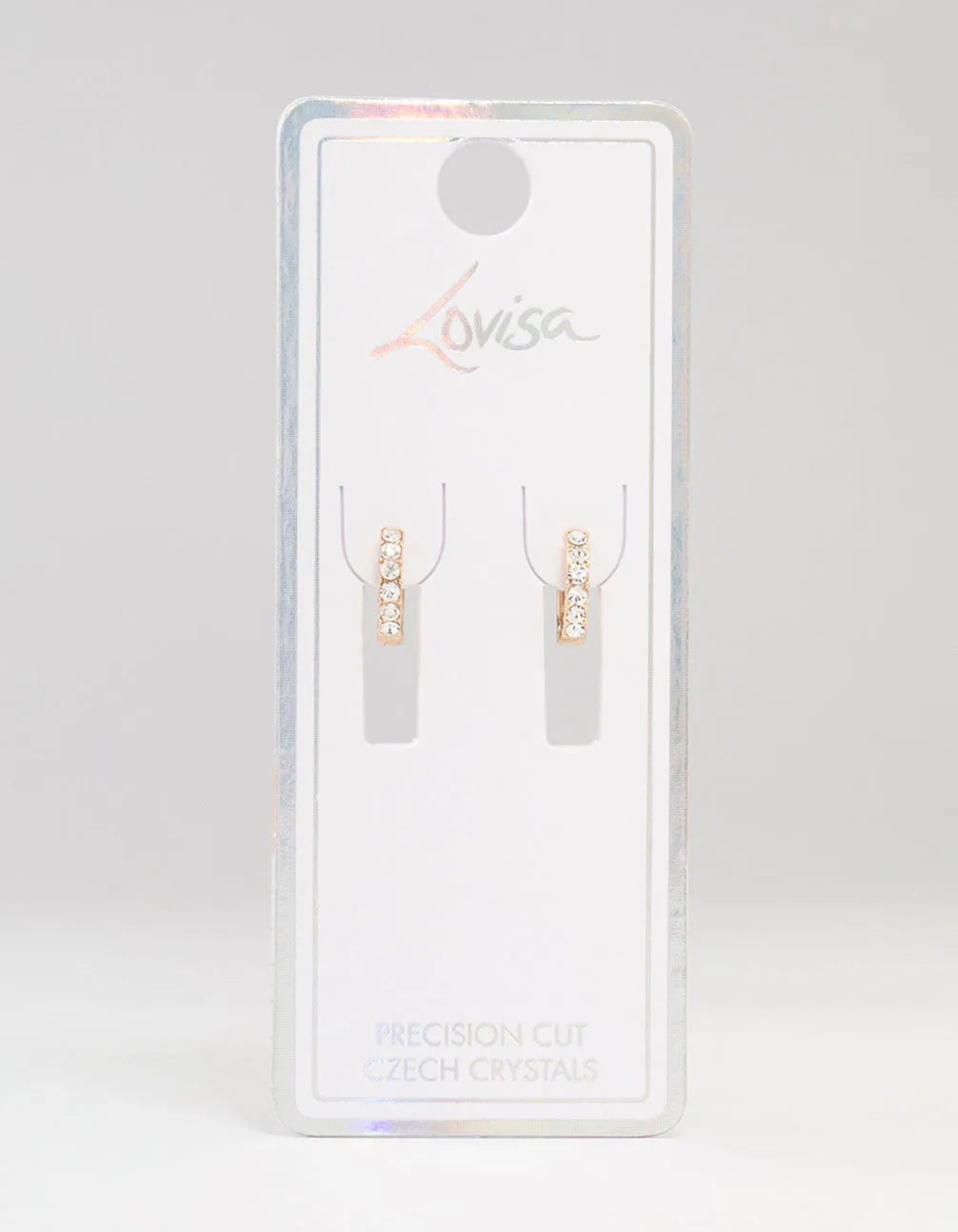 Gold Czech Crystals Huggie Earrings
