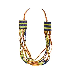 Green Strings Ankara Necklace