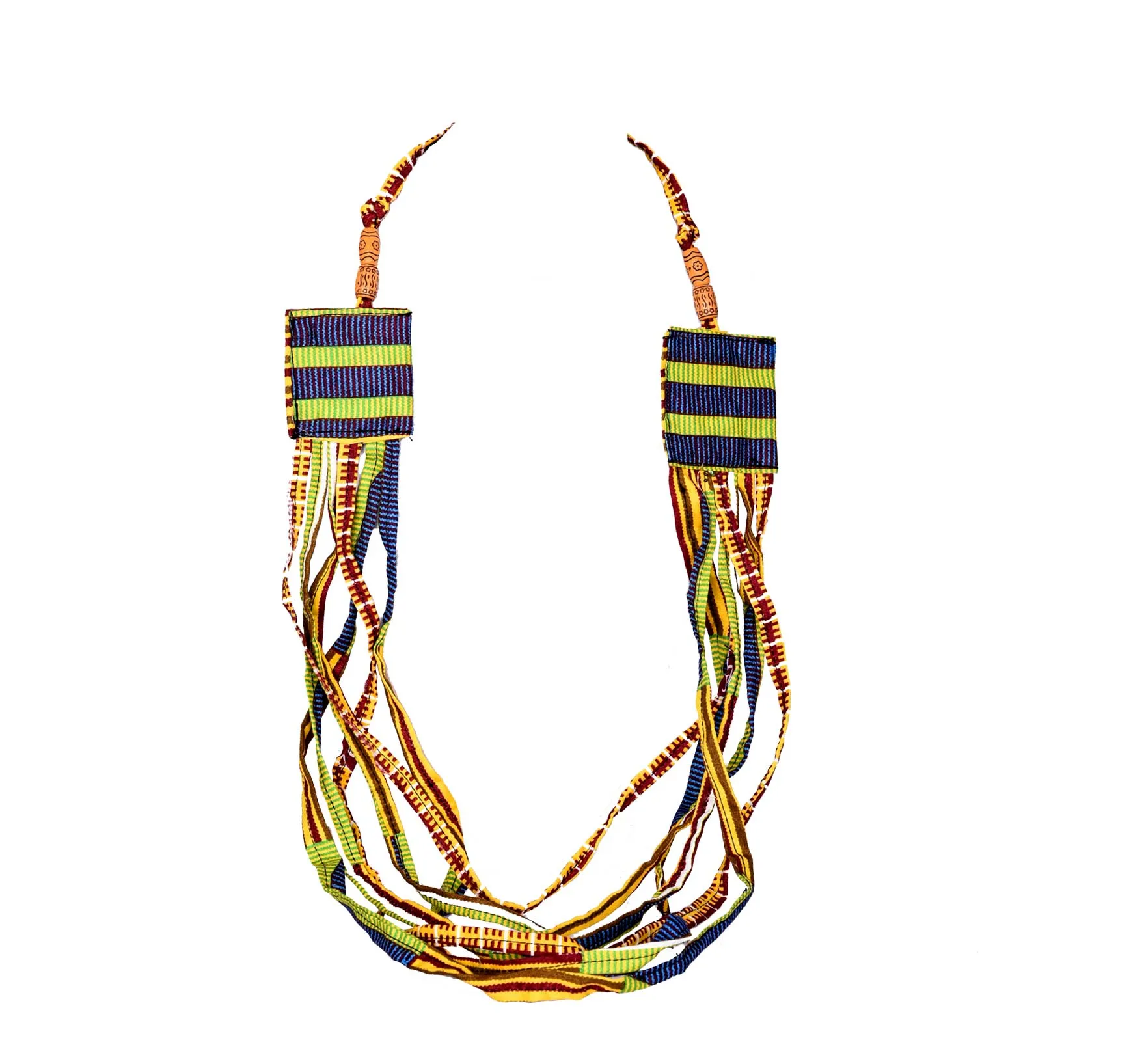 Green Strings Ankara Necklace
