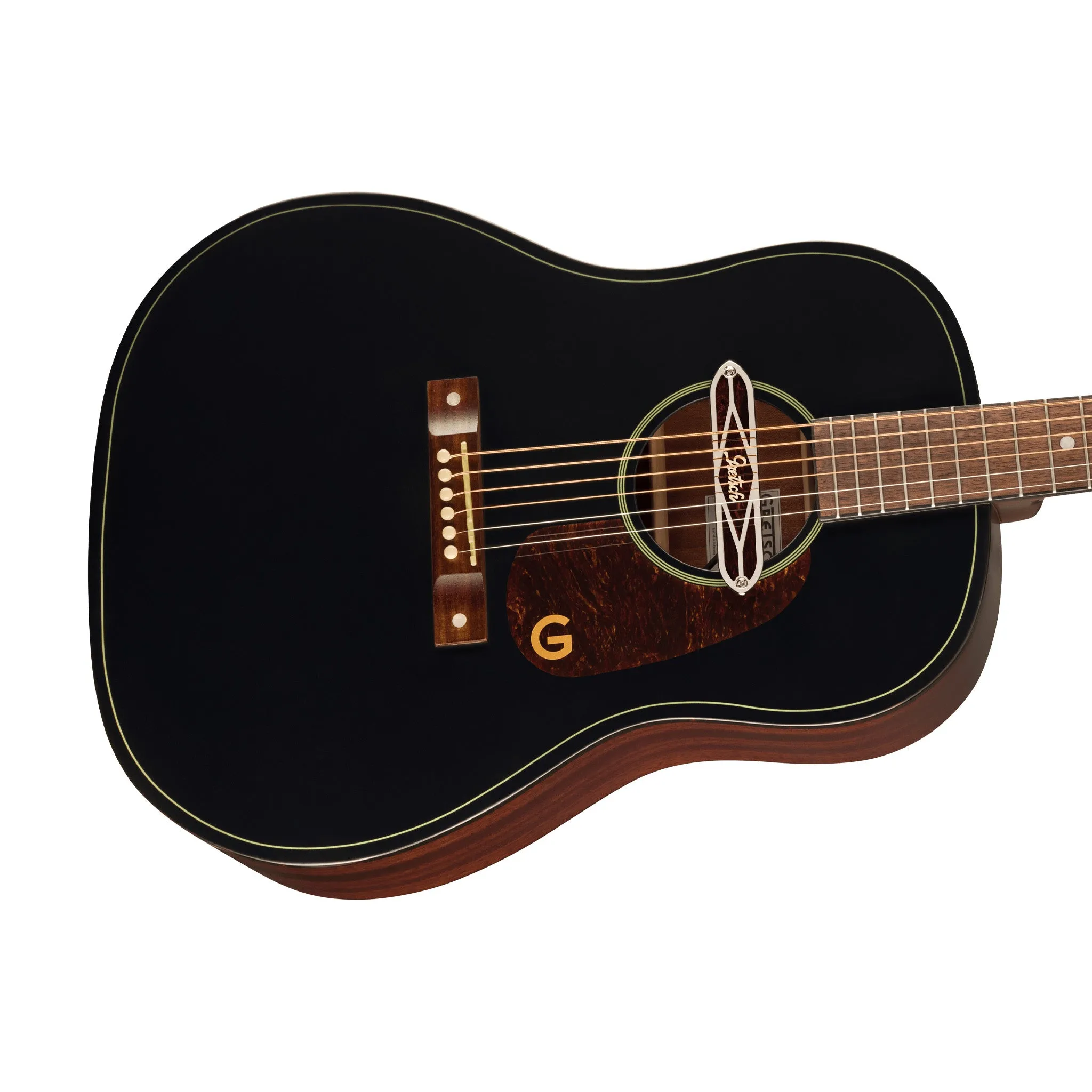 Gretsch Jim Dandy Deltoluxe Dreadnought Acoustic-Electric Guitar, Black Top