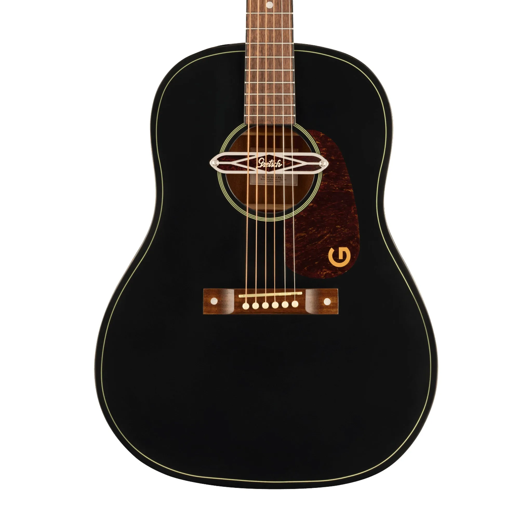 Gretsch Jim Dandy Deltoluxe Dreadnought Acoustic-Electric Guitar, Black Top