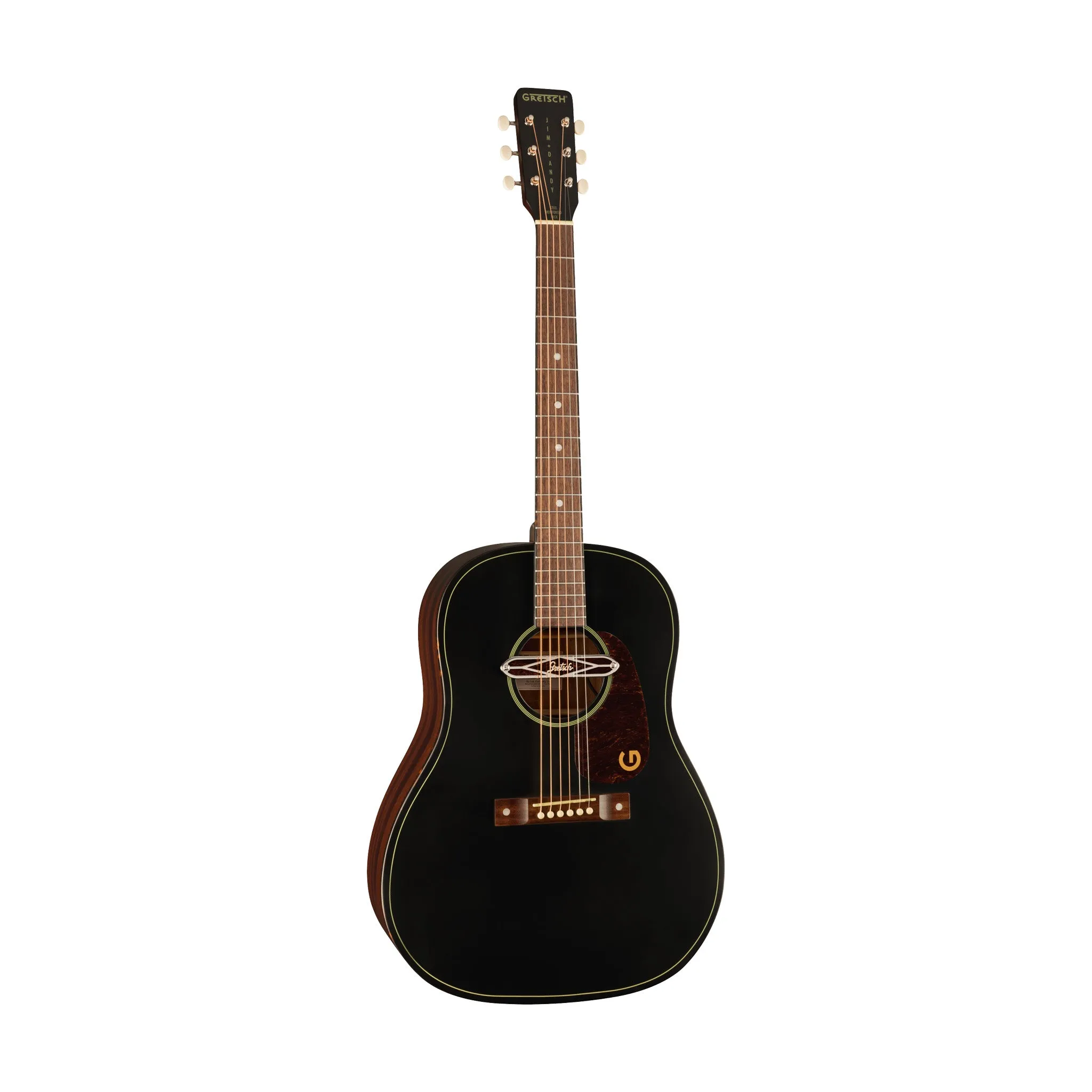 Gretsch Jim Dandy Deltoluxe Dreadnought Acoustic-Electric Guitar, Black Top