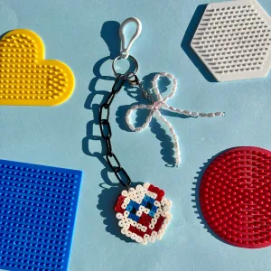 Hama bead clown round Clowncore keyring charm