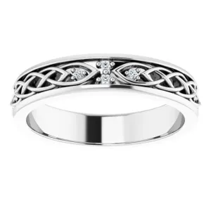 Hand Carved Art Deco Style Diamond Eternity Band