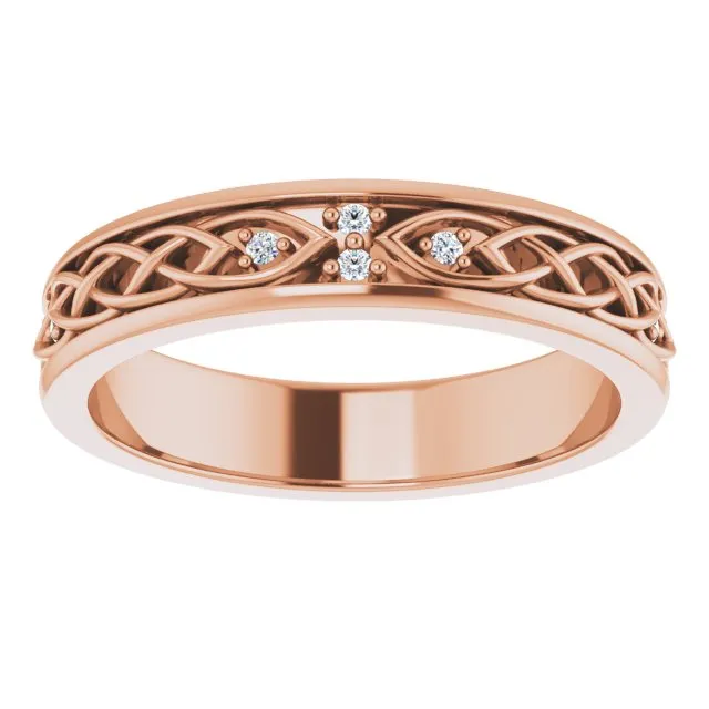 Hand Carved Art Deco Style Diamond Eternity Band
