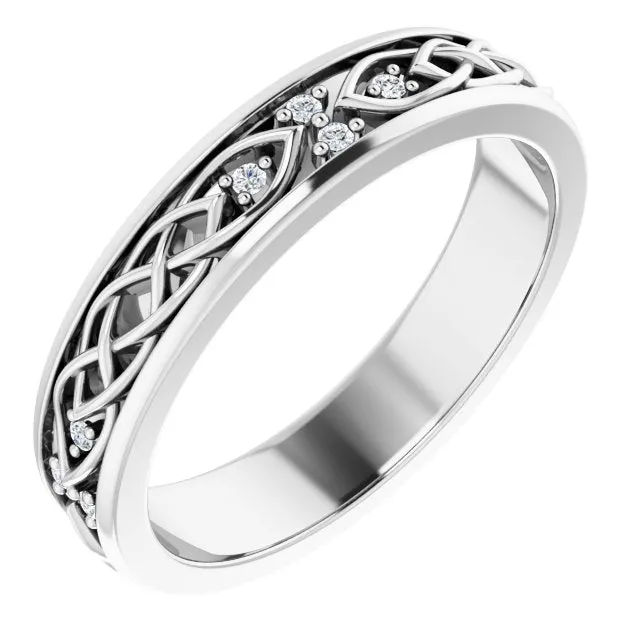 Hand Carved Art Deco Style Diamond Eternity Band