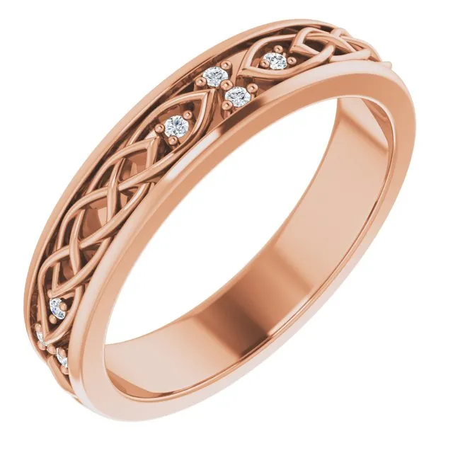 Hand Carved Art Deco Style Diamond Eternity Band