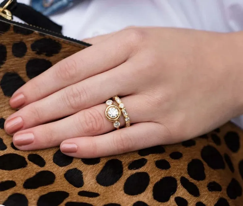 Handmade Yellow Gold Wedding Band by Single Stone