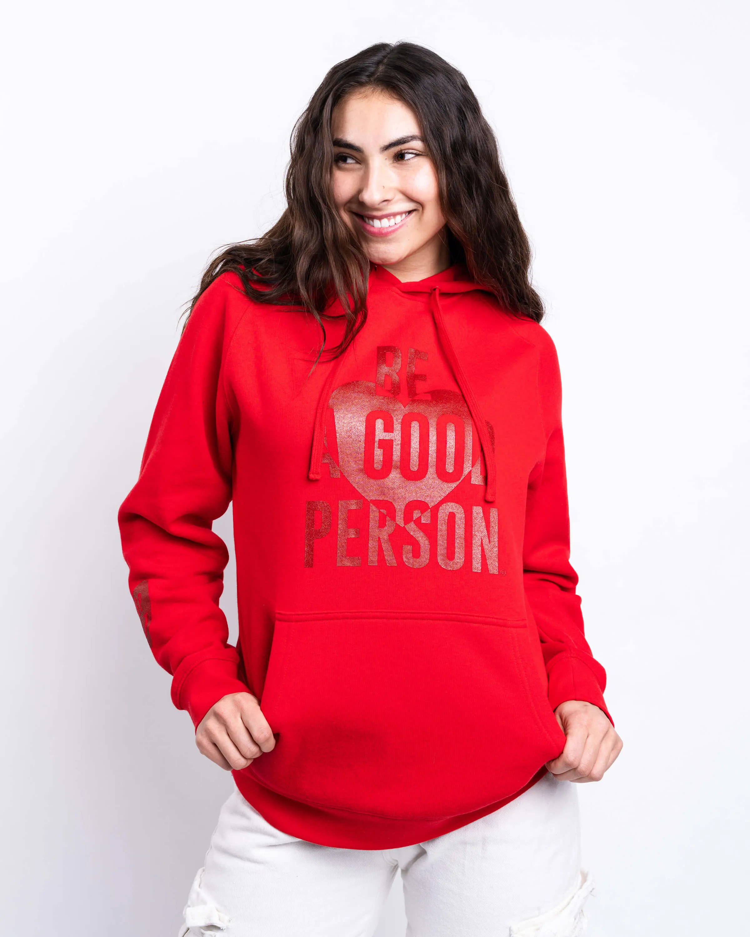 Heart On Your Sleeve Lightweight Hoodie - Red