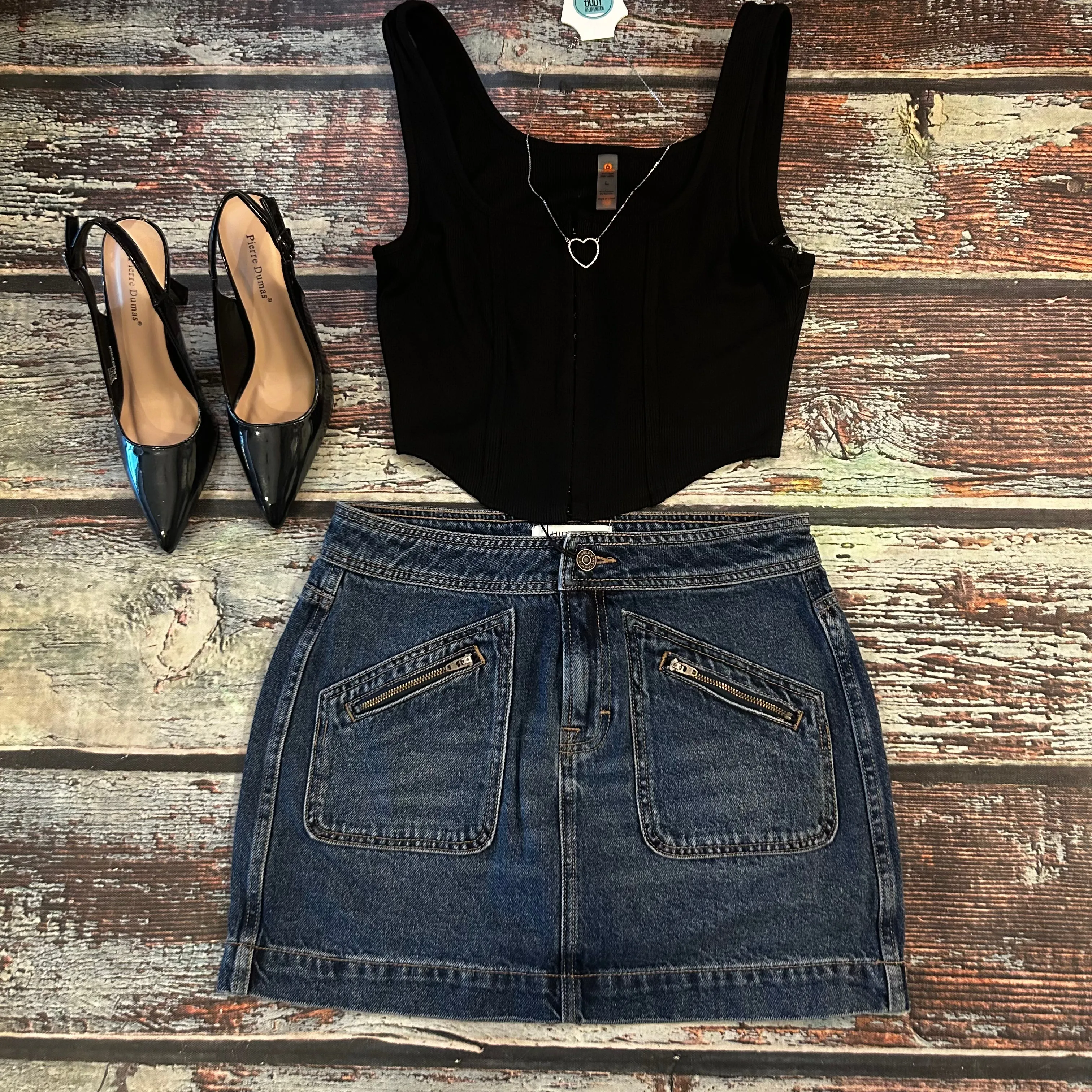 Hidden Dark Denim Mini Skirt