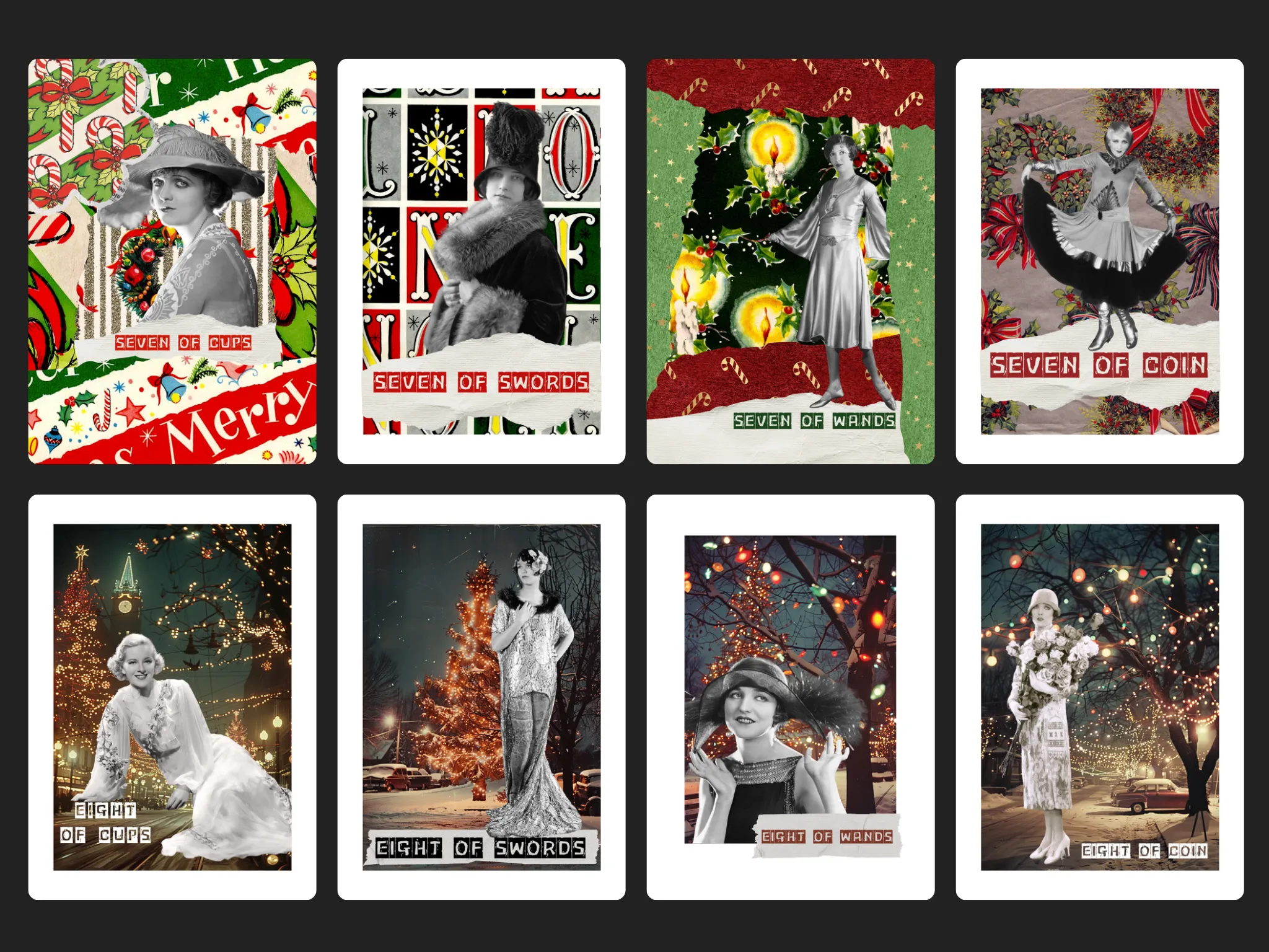 HOHO Tarot Cards Gift Set (Pre-order) Original Retro/Vintage Design/Collage/Nostalgic Christmas