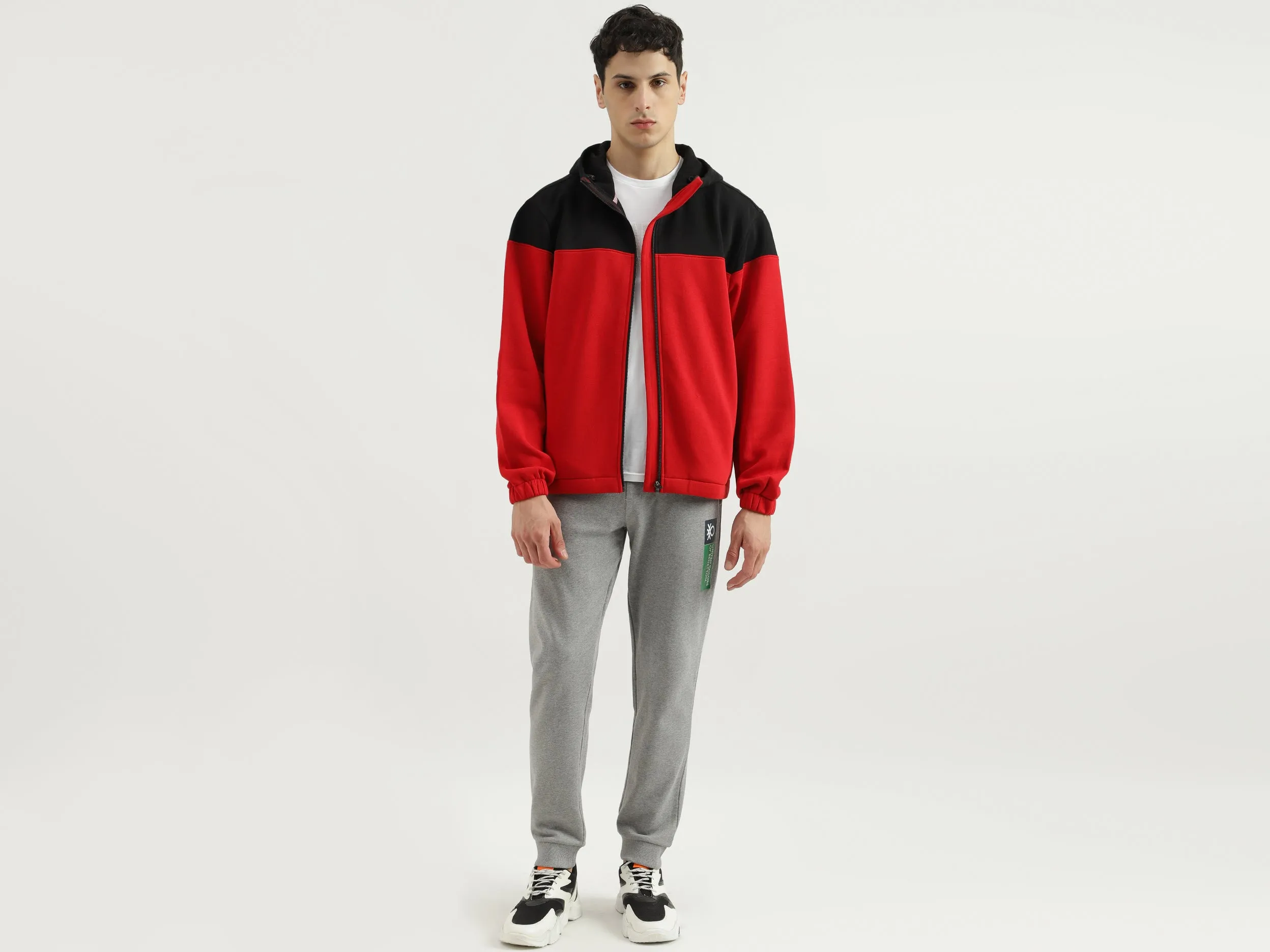 Hooded Neck Colourblocked Sweatshirt