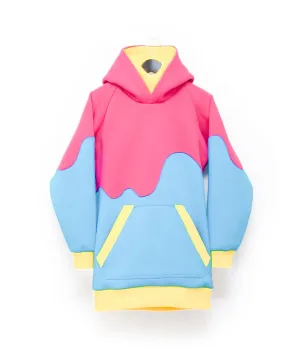 Hooded Oversized Color Festival Wavy Sweat Hoodie
