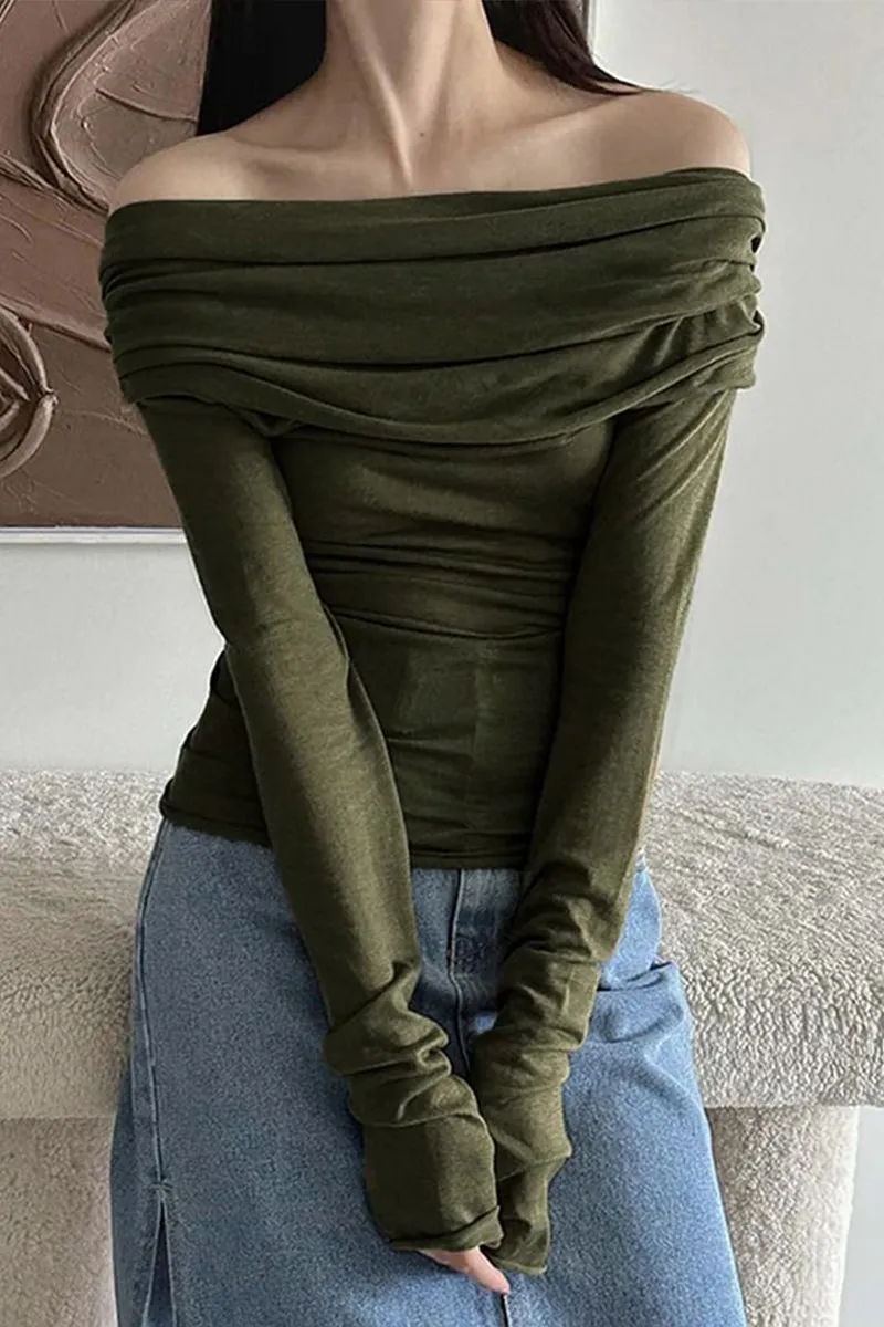 HTS1133 Effortless Elegance Off-Shoulder Top