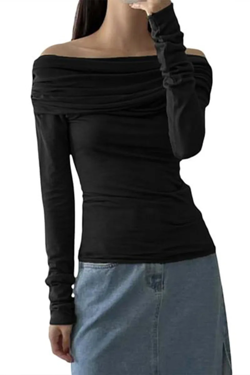 HTS1133 Effortless Elegance Off-Shoulder Top