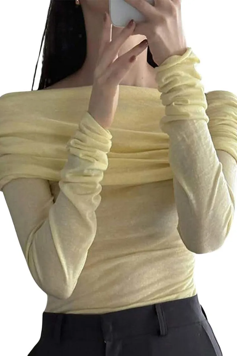 HTS1133 Effortless Elegance Off-Shoulder Top