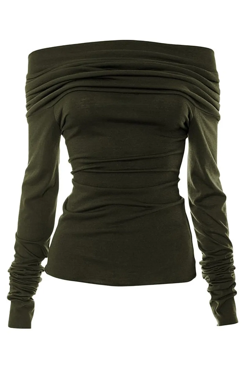 HTS1133 Effortless Elegance Off-Shoulder Top