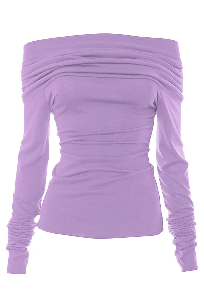 HTS1133 Effortless Elegance Off-Shoulder Top
