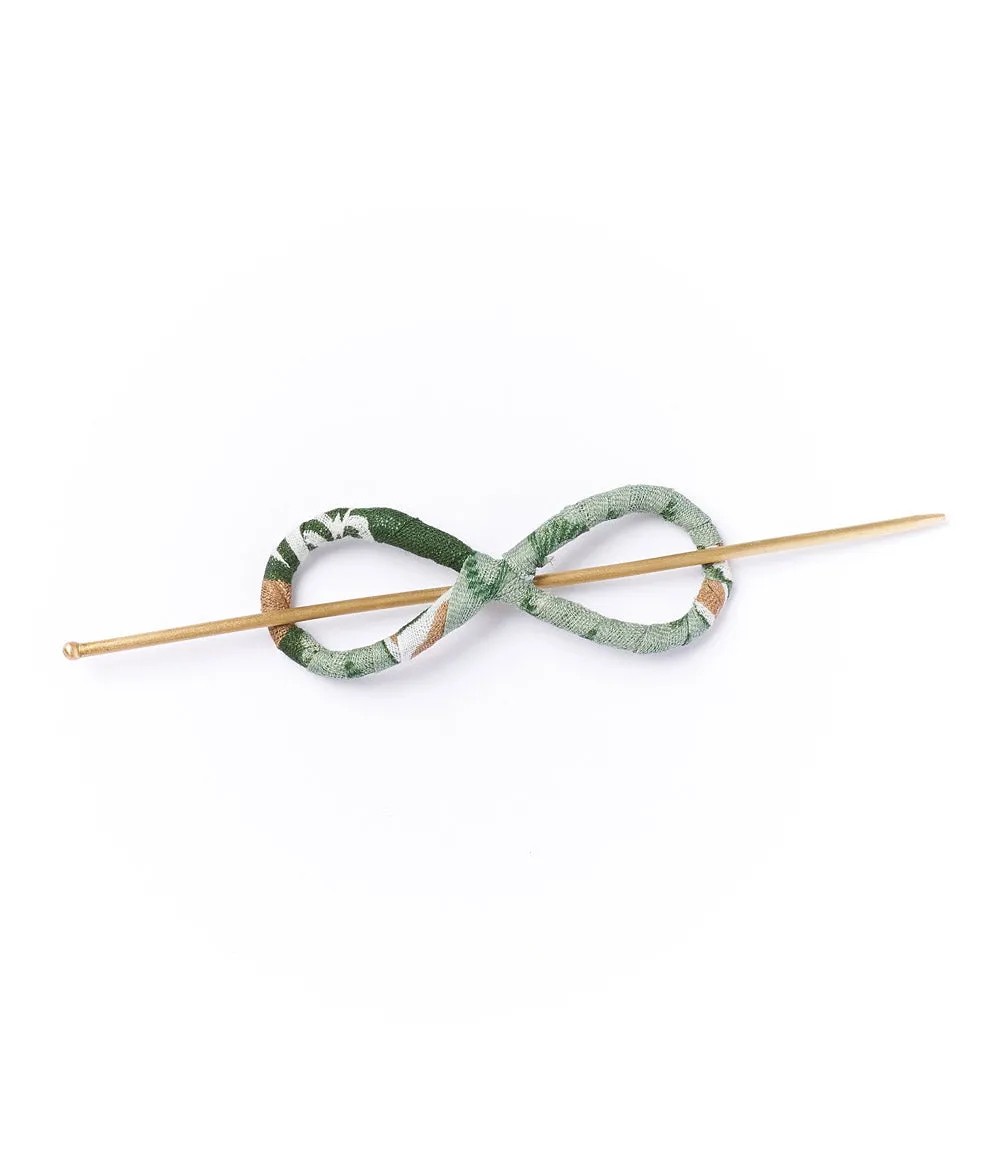 Infinity Figure 8 Hair Slide with Stick - Assorted Upcycled Sari