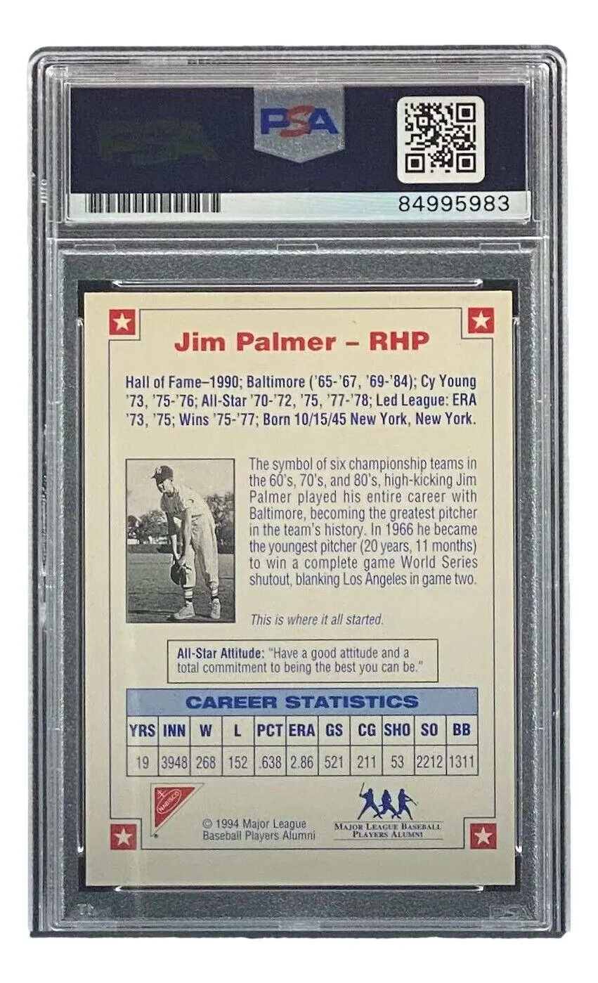 Jim Palmer Signed Orioles 1994 Nabisco All-Star Legends Trading Card PSA/DNA